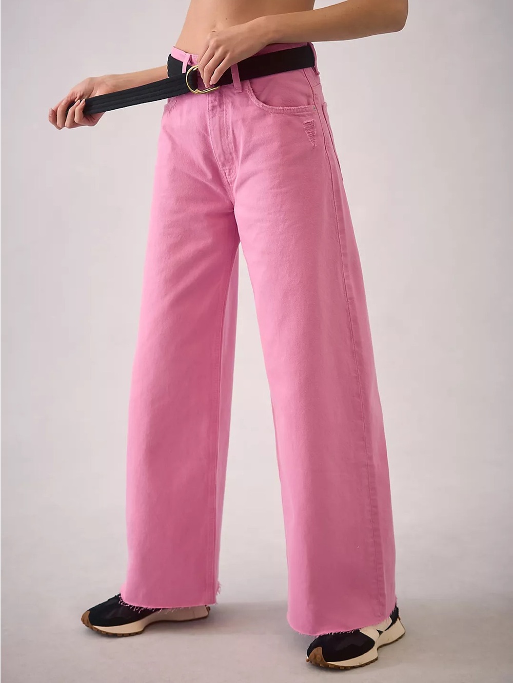 Hudson James high rise wide leg pink jeans